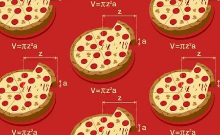 纹理图片1461-披萨与数学公式无缝平铺图案