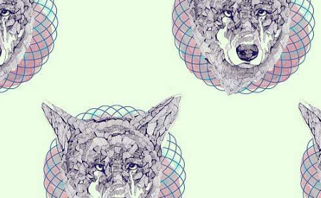 纹理图片1579-狼头无缝平铺背景图案